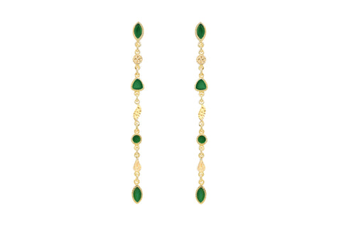Boucles d'oreilles Macha Onyx Vert