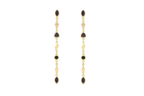 Boucles d'oreilles Macha Onyx Texturé