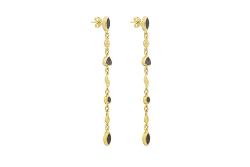 Boucles d'oreilles Macha Onyx Texturé