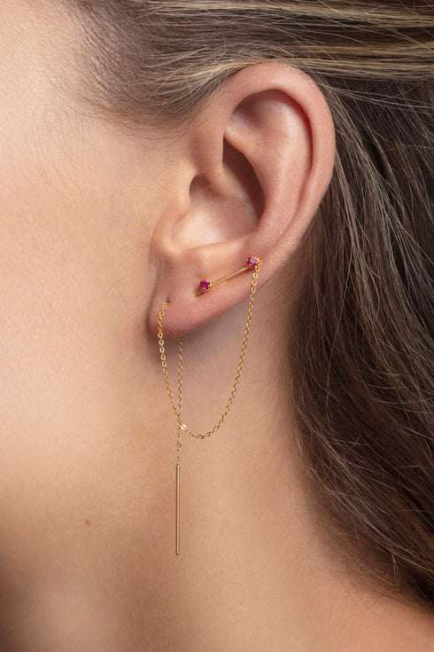 Boucle d'oreille fushia Prosper