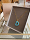 Collier initiale D - Say my Name Bleu Néon