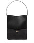 Sac Bucket en Cuir Vegan Jenah St. - Grand Modèle - Noir détail imprimé
