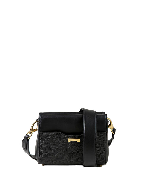 Sac Bandoulière en Cuir Vegan Jenah St. - Noir détail imprimé