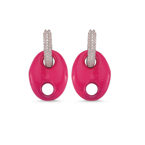 Boucles d'oreilles What About Me Grand Modèle Rose Néon