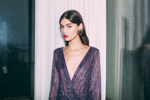 Boucles d'oreilles Kelli dorées, ondulées à la main