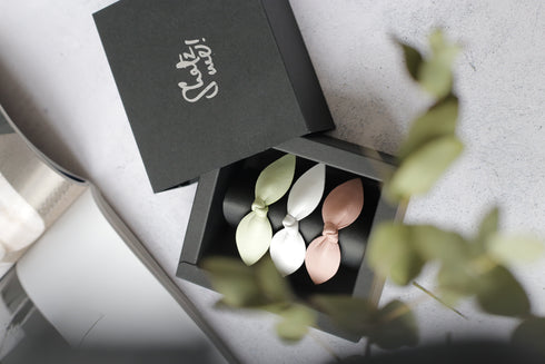 Trio élastiques cheveux bijoux Shatz Me - Vert Menthe, Rose Tendre, Blanc