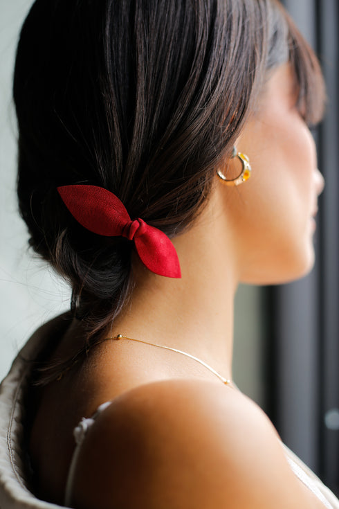 Elastique cheveux bijou Shatz Me Rouge Velours