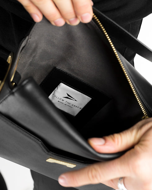 Sac Bandoulière en Cuir Vegan Noir