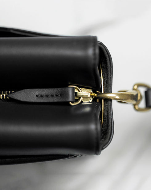 Sac Bandoulière en Cuir Vegan Noir