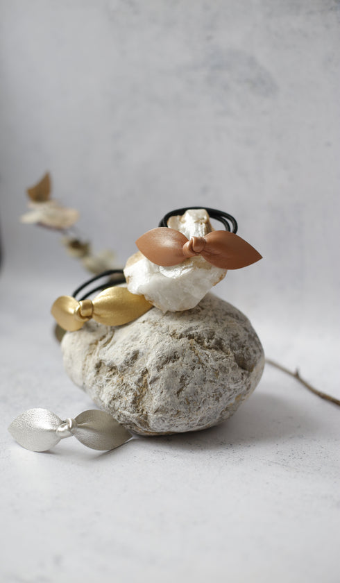 Trio élastiques cheveux bijoux Shatz Me - Nude, Doré et Argenté