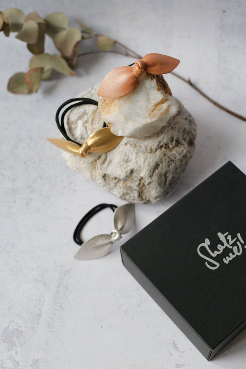 Trio élastiques cheveux bijoux Shatz Me - Nude, Doré et Argenté