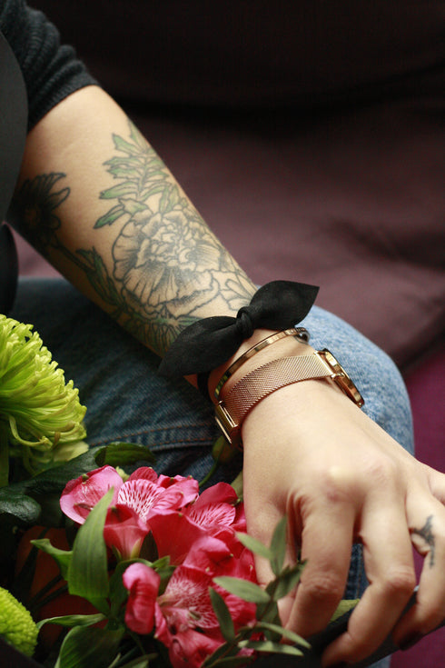 Trio élastiques cheveux bijoux Shatz Me - Vert Olive, Doré, Noir Velours