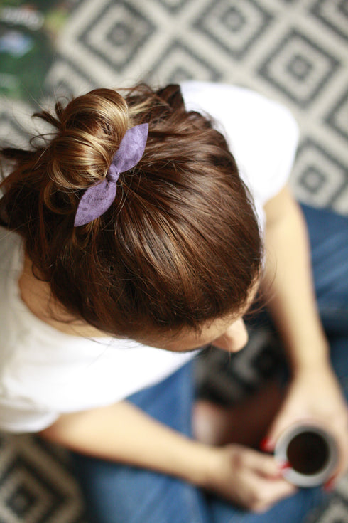 Trio élastiques cheveux bijoux Shatz Me - Vert Velours, Gris Clair, Violet Velours