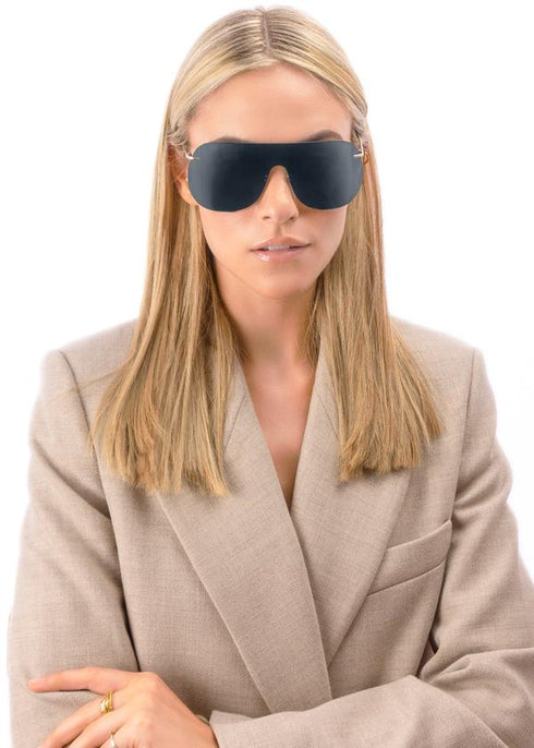 Lunettes de soleil D-Frame Mask - Gris Effet Miroir