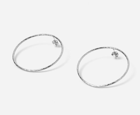 Boucles d'oreilles Babette argentées - Grand Modèle