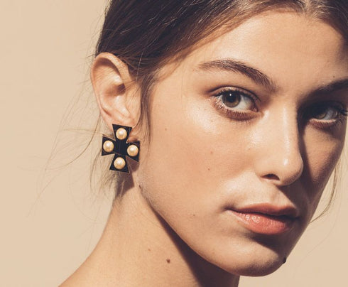 Boucles d'oreilles Nostra, perle