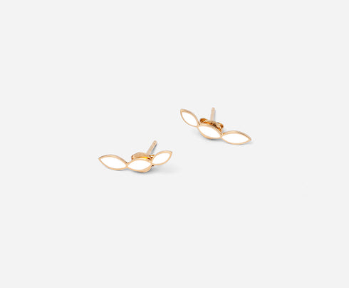 Boucles d'oreilles dorées Brook Blanches