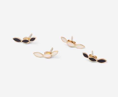 Boucles d'oreilles dorées Brook Blanches