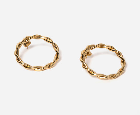 Boucles d'oreilles dorées tressées Diane