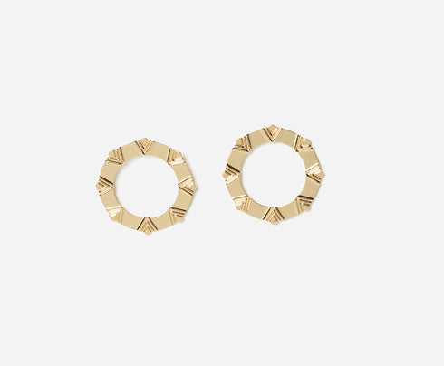 Boucles d'oreilles rondes façon créoles dorées Lucia