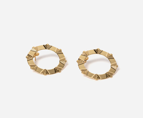 Boucles d'oreilles rondes façon créoles dorées Lucia