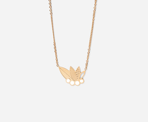 Collier Poo doré et ivoire